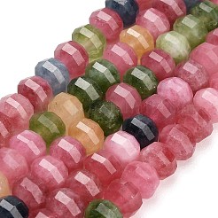 染め加工天然石ホワイトジェイドビーズ連売り  カボチャ  多面カット  ミックスカラー  9.5~10x7~8mm  穴：1.2mm  約51個/連  14.76''（37.5センチメートル）&nbsp;GG-CBA9106-01C