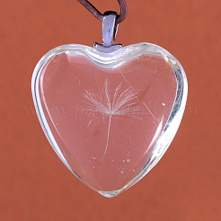 Heart Alloy Glass Pendants&nbsp;GLAA-Q049-20mm-01P