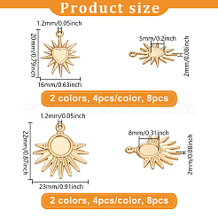16Pcs 4 Styles 304 Stainless Steel Pendant Cabochon Settings&nbsp;STAS-UN0064-49