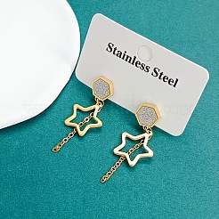 304 Stainless Steel & Crystal Rhinestone Stud Dangle Earrings for Women&nbsp;WG2B1B3-01