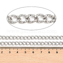 304 Stainless Steel Textured Curb Chains&nbsp;CHS-L034-02P