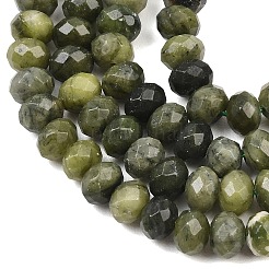 天然中国南部翡翠ビーズ連売り  ロンデル  多面カット  8~8.5x5~6mm  穴：1mm  約68~76個/連  14.96~15.35''（38~39センチメートル）&nbsp;G-C259-A31-5x8mm