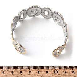 女性用ハンマー加工304ステンレススチール製カフバングル  カドミウムフリー＆ニッケルフリー＆鉛フリー  オーバル  内径：2-3/8x1-7/8インチ（61.5x4.75cm）&nbsp;LS-BJEW-P371-01A
