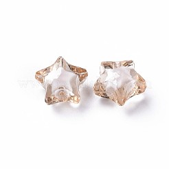 透明なアクリルビーズ  二層ビーズ  多面カット  スター  バリーウッド  14x15x8.5mm  穴：2mm  約518個/500g&nbsp;TACR-S152-02A-760