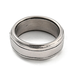 304ステンレスリング  シンボル  アンティークシルバー  8.5mm  内径：19mm&nbsp;RJEW-B055-09AS