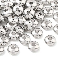 シェグレイスの真鍮ビーズ  ロンデル  カドミウムフリー＆ニッケルフリー＆鉛フリー  プラチナメッキ  3x6mm  穴：1.8mm&nbsp;XGRPCH442-216P