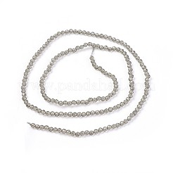 透明ガラスビーズ連売り  多面カット  ラウンド  グレー  2mm  穴：0.5mm  約158個/連  14インチ&nbsp;GLAA-F094-A05