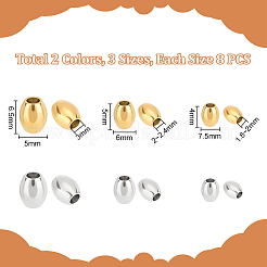 48Pcs 6 Style 304 Stainless Steel Beads&nbsp;STAS-UN0049-73