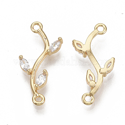 Brass Micro Pave Cubic Zirconia Links connectors&nbsp;KK-S354-120-NF