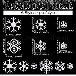 24Pcs 6 Styles Cloth Snowflake Self-adhesion Embroidery Sew on Appliques&nbsp;PATC-MA0001-11