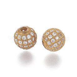 Brass Micro Pave Cubic Zirconia Beads&nbsp;LS-ZIRC-G149-B-C
