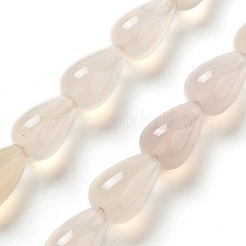 天然ホワイトアゲート瑪瑙ビーズ連売り  ティアドロップ  12x8mm  穴：1.2mm  約33~34個/連  15.16~16.54''（38.5~42センチメートル）&nbsp;G-B106-A20-02
