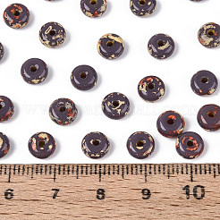 ピカソガラスシードビーズ  丸い穴  ロンデル  ダークスレートブルー  6~6.5x3mm  穴：1.4mm  約2500個/ポンド&nbsp;SEED-N010-01G