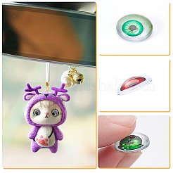2 Bags Half Round/Dome Dragon Eye Pattern Glass Flatback Cabochons for DIY Projects&nbsp;GGLA-PH0001-36