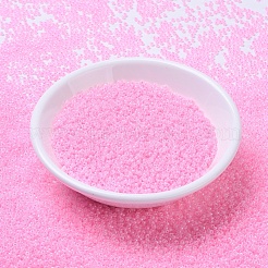 MIYUKIラウンドロカイユビーズ  日本製シードビーズ  （rr518)綿あめピンク裏地  11/0  2x1.3mm  穴：0.8mm  約1100PCS /ボトル  10 G /ボトル&nbsp;SEED-JP0008-RR0518