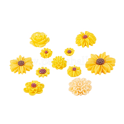 樹脂カボション  DIYモバイルアクセサリー用  デイジーの花  オレンジ  9~26.5x4~8.5mm&nbsp;CRES-CJC0005-01B