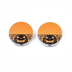 Halloween Printed Natural Wood Beads&nbsp;WOOD-T021-71