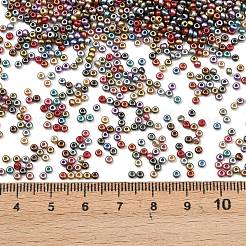 マットメタリックカラーのガラスシードビーズ  丸い穴  ラウンド  ミックスカラー  2~2.5x1~2mm  穴：0.7~0.8mm  約700個/袋&nbsp;EGLA-K064-02