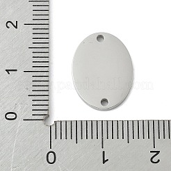 304ステンレススチールリンク  オーバル  鏡面研磨仕上げの刻印入り空白タグ  変色しない  ステンレス鋼色  16x12x1.5mm  穴：1.4mm&nbsp;STAS-D365-05P