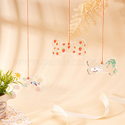透明な空のアクリルパーツ  DIYキーチェーン用  バッグタグ  ギフトタグ  クリスマスの装飾品  骨  透明  32.5x63.5x2.5mm  穴：3.5mm  20個/箱&nbsp;TACR-NB0001-11