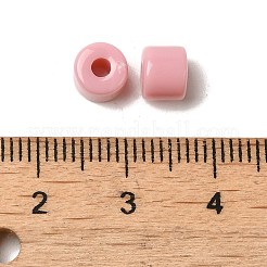 不透明なアクリルビーズ  コラム  ピンク  6.5x5mm  穴：2.2mm&nbsp;SACR-Z001-01H