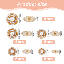 28Pcs 6 Style Alloy Rhinestone Shank Buttons&nbsp;FIND-FH0011-79