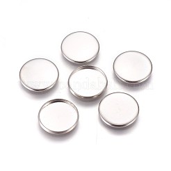 Non-Tarnish 304 Stainless Steel Plain Edge Bezel Cups&nbsp;X-STAS-E460-10P-16mm