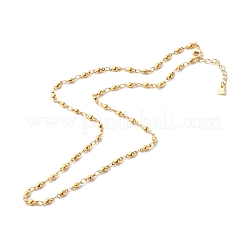 304ステンレススチールリンクチェーンブレスレット＆ネックレスセット  ゴールドカラー  6-7/8インチ（17.5cm）  17.13インチ（43.5cm）  2個/セット&nbsp;SJEW-JS01209