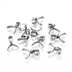 変色しにくい304ステンレススチール製アイスピックピンチベイル  ステンレス鋼色  ピンチ保釈：9x6.5x2.5ミリ  穴：3x4mm&nbsp;X-STAS-R182-03