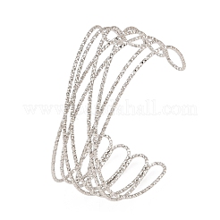 女性用304ステンレススチールカフバングル  ステンレス鋼色  内径：2-1/2インチ（6.35cm）&nbsp;BJEW-Z155-05P