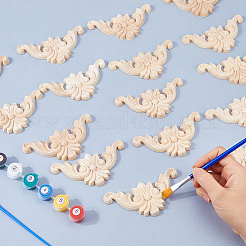 Wood Carved Center Flower Long Applique&nbsp;AJEW-WH0752-100