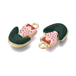 プリント合金ペンダント  ラックめっき  花のチャーム  カドミウムフリー＆ニッケルフリー＆鉛フリー  ゴールドカラー  ピンク  19x12x3.5mm  穴：1.8~2mm&nbsp;PALLOY-SZC0008-11A