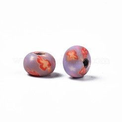 手作り樹脂粘土ビーズ  花とロンデル  オールドローズ  8~9x6mm  穴：1.6mm&nbsp;CLAY-S092-73