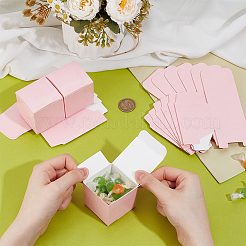 正方形のクラフト紙ネックレスイヤリング収納ギフトボックス  ギフト包装ケース  ピンク  5x5x5cm&nbsp;CON-WH0095-90B-01