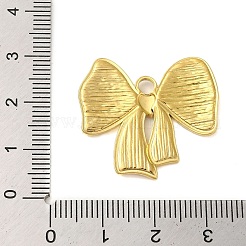 イオンプレーティング（IP）304ステンレスペンダント  ちょう結びチャーム  18KGP本金メッキ  26x28x2mm  穴：3mm&nbsp;STAS-C104-26G