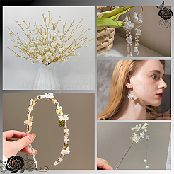 透明アクリルビーズキャップ300種類6個  艶消し  花  ホワイト  14~28x13~28.5x4~7mm  穴：1.4~2.2mm  50個/スタイル&nbsp;OACR-HY0001-11