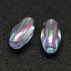 Abカラーメッキ米電気メッキ環境に優しい透明アクリルビーズ  ライトスチールブルー  6x3mm  穴：1mm&nbsp;LS-X-PACR-I002-13