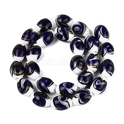 Handmade Gold Sand Lampwork Beads Strands&nbsp;LAMP-Q041-09A
