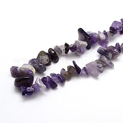天然石アメジストビーズ連売り  チップ  8~20x8~18mm  穴：1mm  約31.5インチ&nbsp;G-O049-C-48
