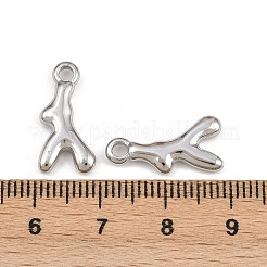 304ステンレスペンダント  模造珊瑚チャーム  ステンレス鋼色  18x9x3mm  穴：2mm&nbsp;STAS-L303-26P-01