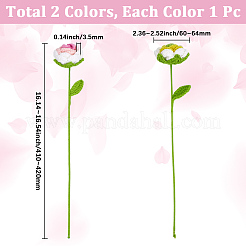 2個 2色 毛糸 造花 バラ  鉄線で  ホームパーティーの装飾用  ミックスカラー  410~420x60~64mm  1pc /カラー&nbsp;AJEW-GF0013-55A