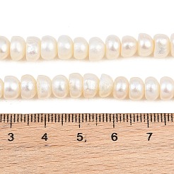 天然養殖淡水パールビーズ連売り  ロンデル  グレード3a+  フローラルホワイト  7~8mm  穴：0.5mm  約76個/連  13.98''（35.5センチメートル）&nbsp;PA-CBAFEE8-08