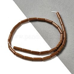 合成ゴールドストーン金砂石ビーズ連売り  コラム  13.5~14x4~4.5mm  穴：1.2mm  約28個/連  15.16''（38.5センチメートル）&nbsp;G-D464-31