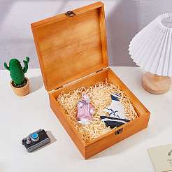 木製ギフトボックス  正方形  砂茶色  23x23x10cm&nbsp;CON-WH0085-170