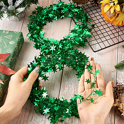 PVC Sparkly Star Metallic Garland with Iron Wire&nbsp;AJEW-TAC0034-08A