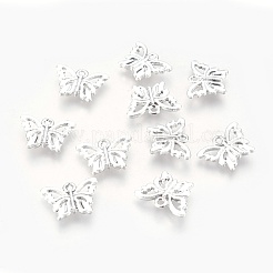 合金蝶チャーム  長持ちメッキ  銀色のメッキ  11x15x3mm  穴：1mm&nbsp;PALLOY-J218-124S-AAA