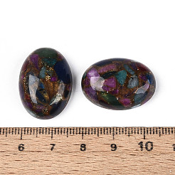 染色された合成宝石カボション  オーバル  カラフル  25x18~18.5x8~8.5mm&nbsp;G-T144-79C