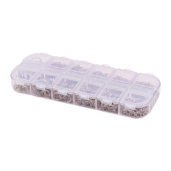 鉄製オープン丸カン1箱  ラウンド  プラチナ  18~21ゲージ  4~10x0.7~1mm  内径：約2.6mm / 3.6mm / 4.6mm / 5.6mm / 6.6mm / 8.6mm  約58g/ボックス&nbsp;IFIN-X0005-P-B