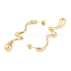 女性用ティアドロップ 304 ステンレススチール スタッド イヤリング  ゴールドカラー  52.5x7mm&nbsp;LS-EJEW-K278-23G