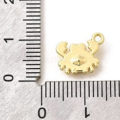 合金ラインストーンペンダント  海の生き物のチャーム  カニ  9x11.5x3.4mm  穴：1.4mm&nbsp;LS-PALLOY-D330-02G-01B